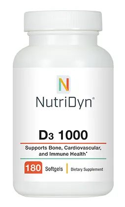Chiropractic Minneapolis MN Nutrydyne D3 D3 1000 – Vitamin D3 supplement for bone, cardiovascular, and immune health.